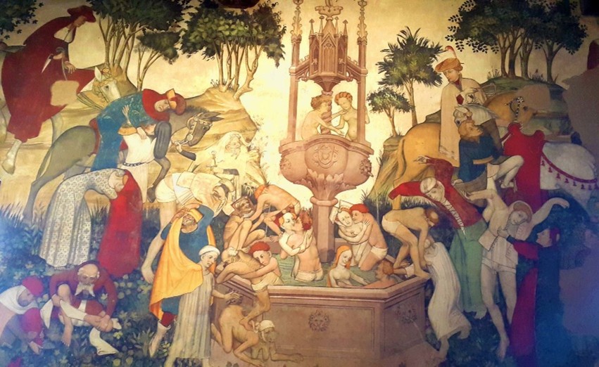 La fontana della giovinezza , XV secolo, Castello della Manta, Manta (Cuneo)