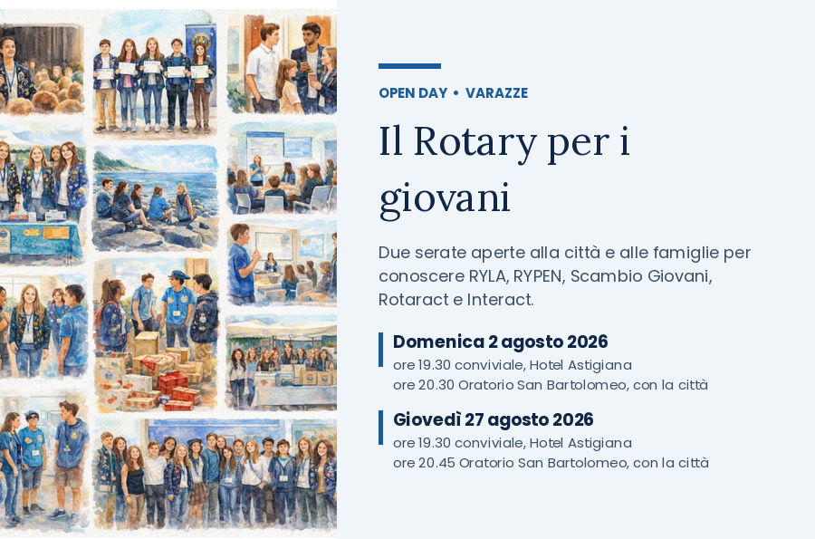 Rotary per i giovani: due serate a Varazze