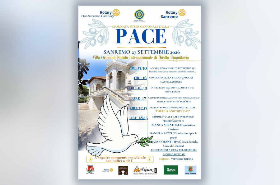 Giornata Internazionale della Pace: Rotary per la Pace a Sanremo