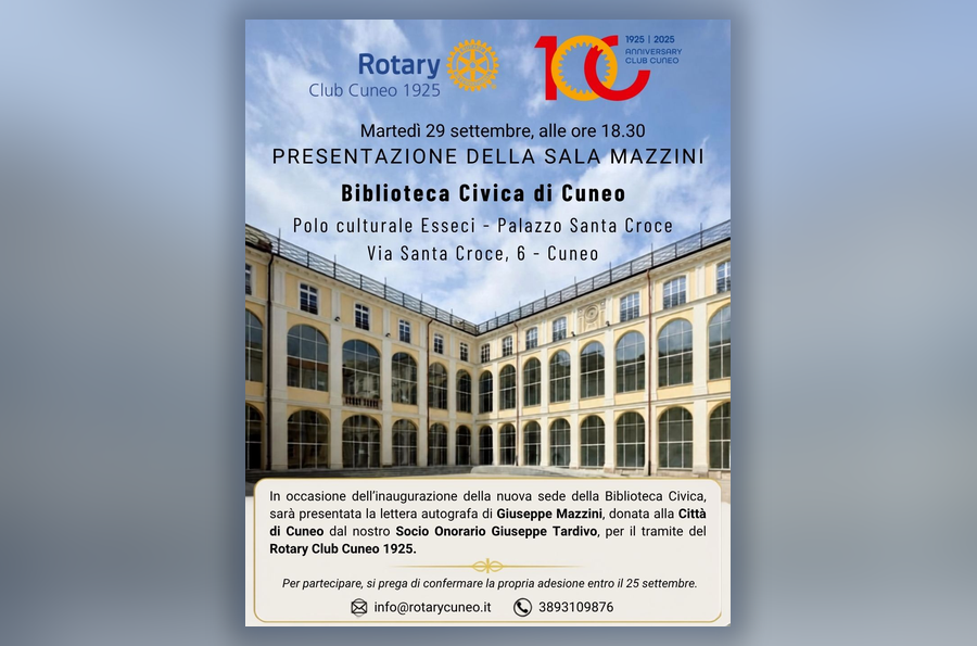 Presentazione della Sala Mazzini alla Biblioteca Civica di Cuneo