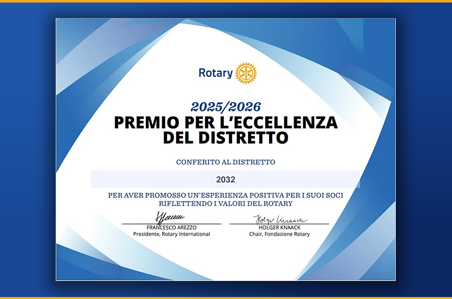 Uniti per Fare del Bene: al Distretto 2032 il Premio per l’Eccellenza
